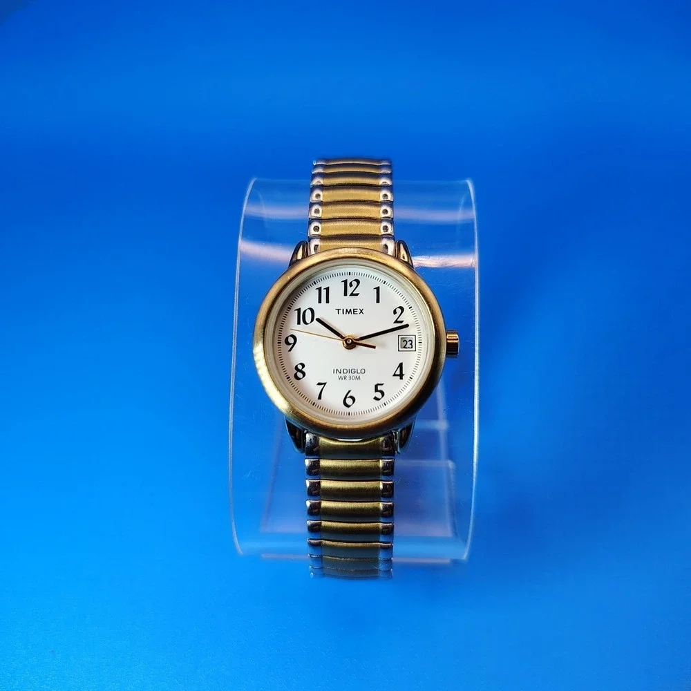 Vintage 2005 Timex Indiglo Easy Reader‎ Date Two Tone Women's Quartz Watch